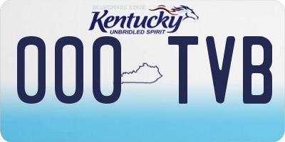 KY license plate 000TVB