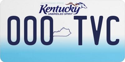 KY license plate 000TVC