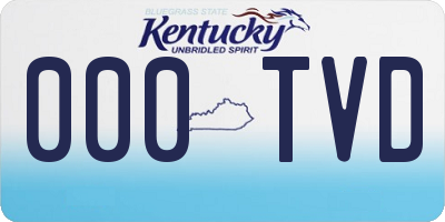 KY license plate 000TVD