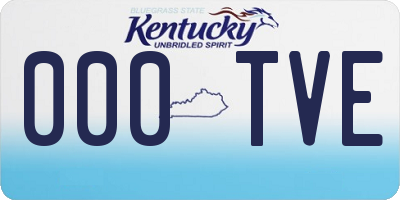 KY license plate 000TVE