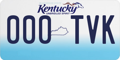 KY license plate 000TVK