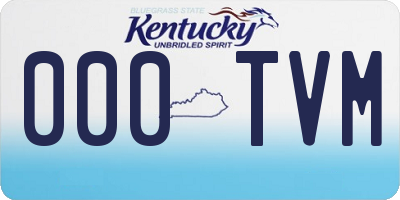 KY license plate 000TVM