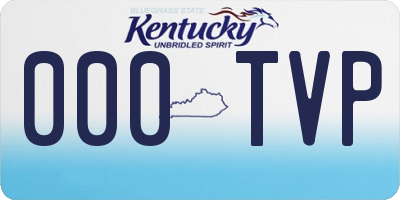 KY license plate 000TVP