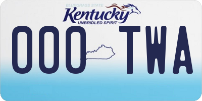 KY license plate 000TWA