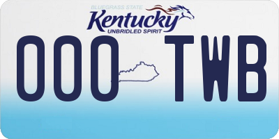 KY license plate 000TWB