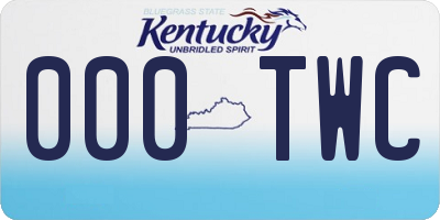 KY license plate 000TWC