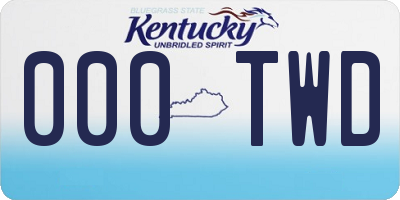 KY license plate 000TWD