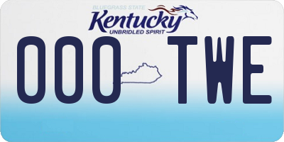 KY license plate 000TWE