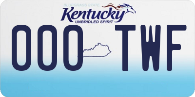 KY license plate 000TWF