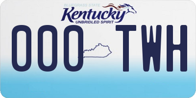 KY license plate 000TWH