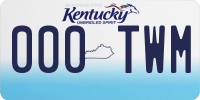 KY license plate 000TWM