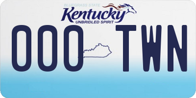 KY license plate 000TWN