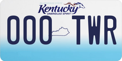 KY license plate 000TWR