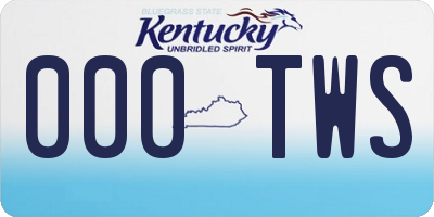 KY license plate 000TWS