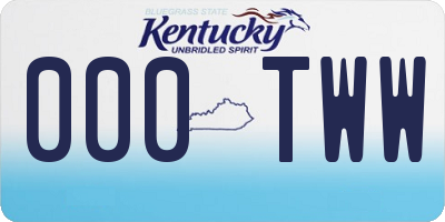 KY license plate 000TWW