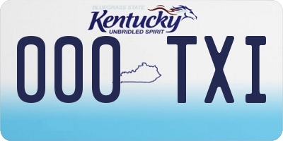 KY license plate 000TXI