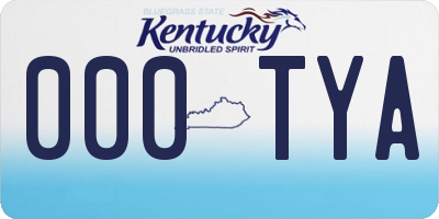KY license plate 000TYA