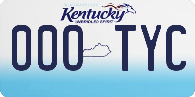 KY license plate 000TYC