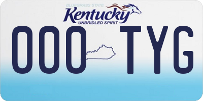 KY license plate 000TYG
