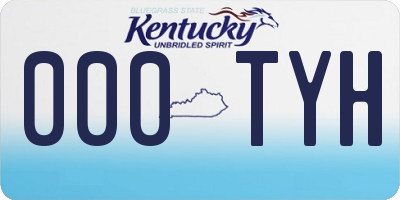 KY license plate 000TYH