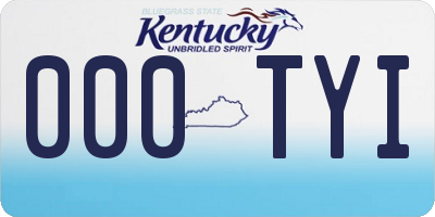 KY license plate 000TYI