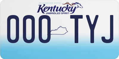 KY license plate 000TYJ