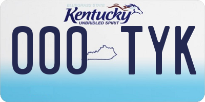 KY license plate 000TYK
