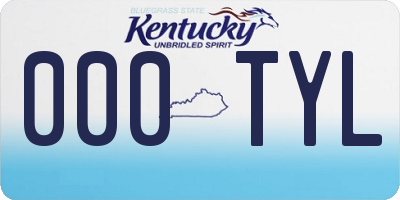 KY license plate 000TYL