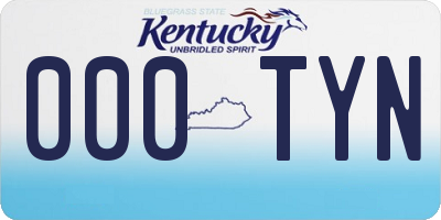 KY license plate 000TYN