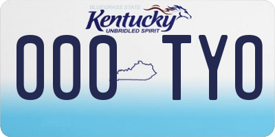 KY license plate 000TYO
