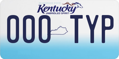 KY license plate 000TYP