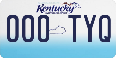 KY license plate 000TYQ