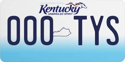 KY license plate 000TYS