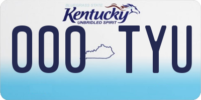KY license plate 000TYU