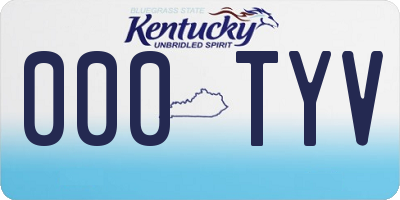 KY license plate 000TYV