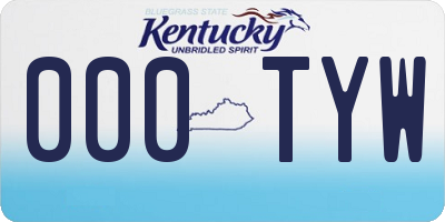 KY license plate 000TYW
