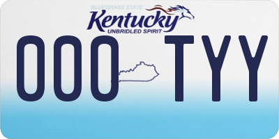 KY license plate 000TYY