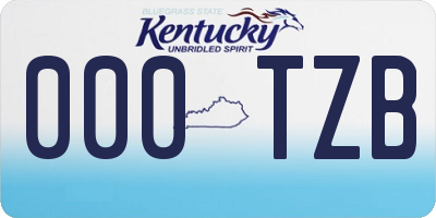 KY license plate 000TZB