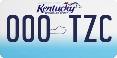 KY license plate 000TZC