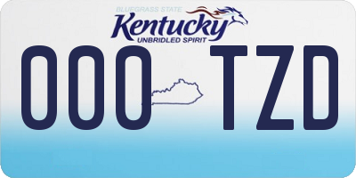 KY license plate 000TZD