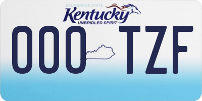 KY license plate 000TZF