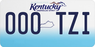 KY license plate 000TZI