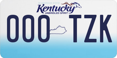 KY license plate 000TZK
