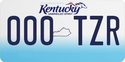 KY license plate 000TZR