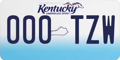 KY license plate 000TZW