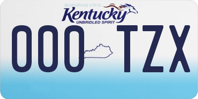 KY license plate 000TZX