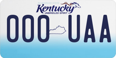 KY license plate 000UAA