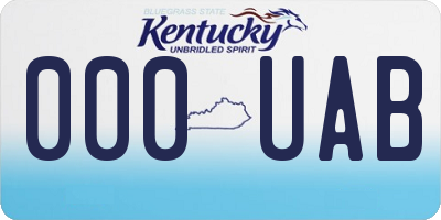 KY license plate 000UAB