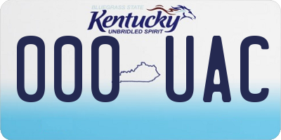 KY license plate 000UAC