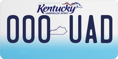 KY license plate 000UAD